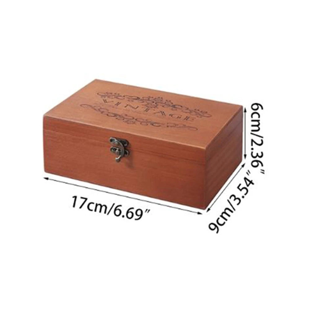 Retro Wooden Storage Box Pine Rectangular Flip Solid Wood Gift Box With Lid Jewelry Organizer Container Case For Home Storage