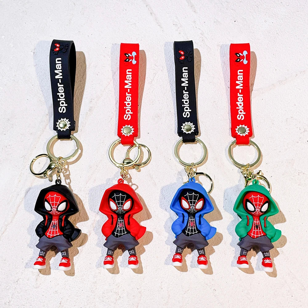 Disney Marvel Spider-Man Keychain Cartoon Comics Avengers Series Key Ring Pendant Ornaments Jewelry Gifts for Friends