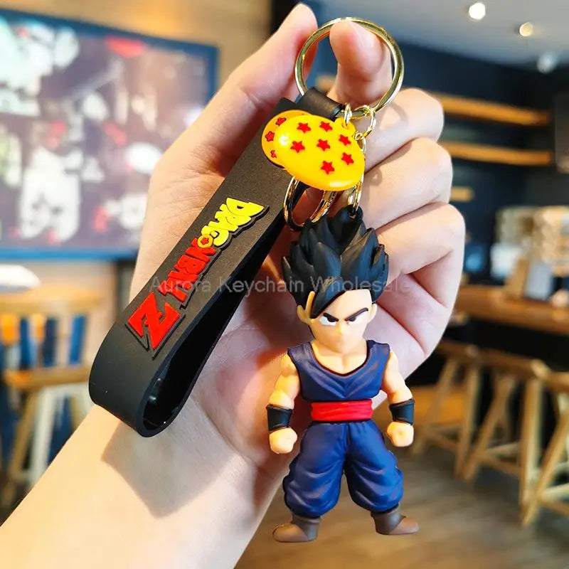 Dragon Ball Z Anime Keychain Super Saiyan Goku Master Roshi Buu Gohan Accessories Car Key Chains