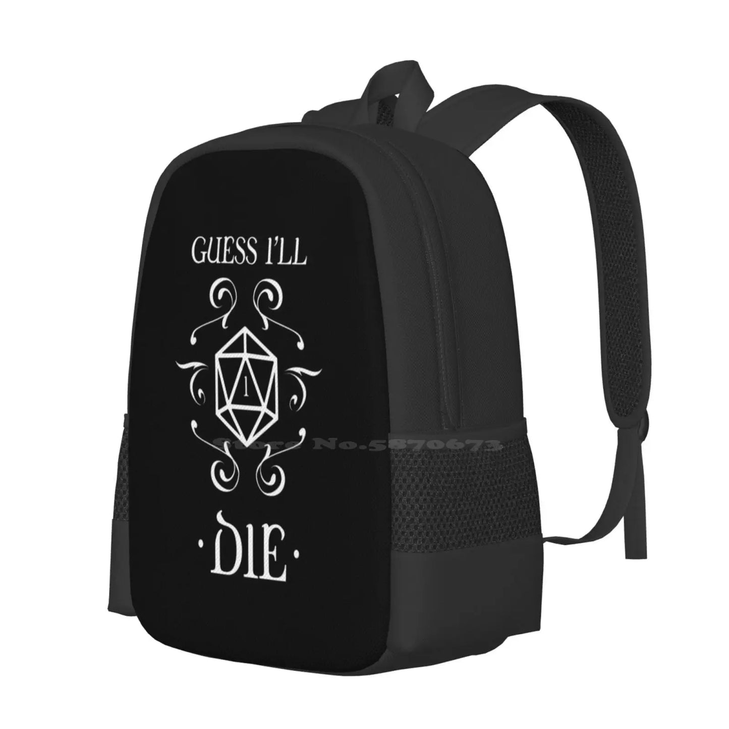 Ll Die D20 Dice Tabletop Rpg Addict Bag Backpack For Men Women Girls Teenage And Dragons Dnd D And D Dragons Pathfinder
