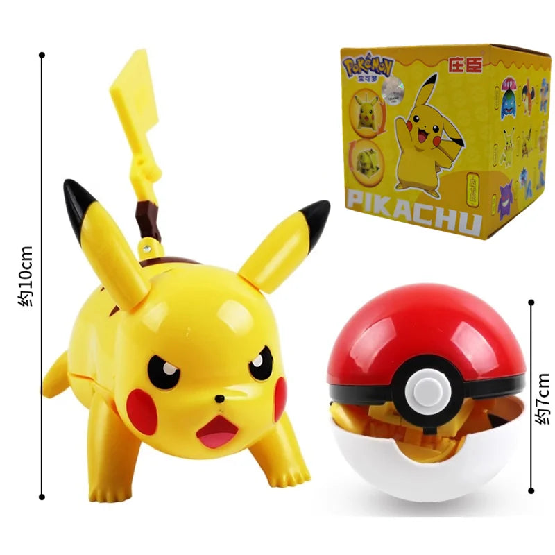 Pokemon Pokeball Anime Figures Toys, Pikachu Gengar Dragonite Snorlax Lapras Pocket Pokeball Toys