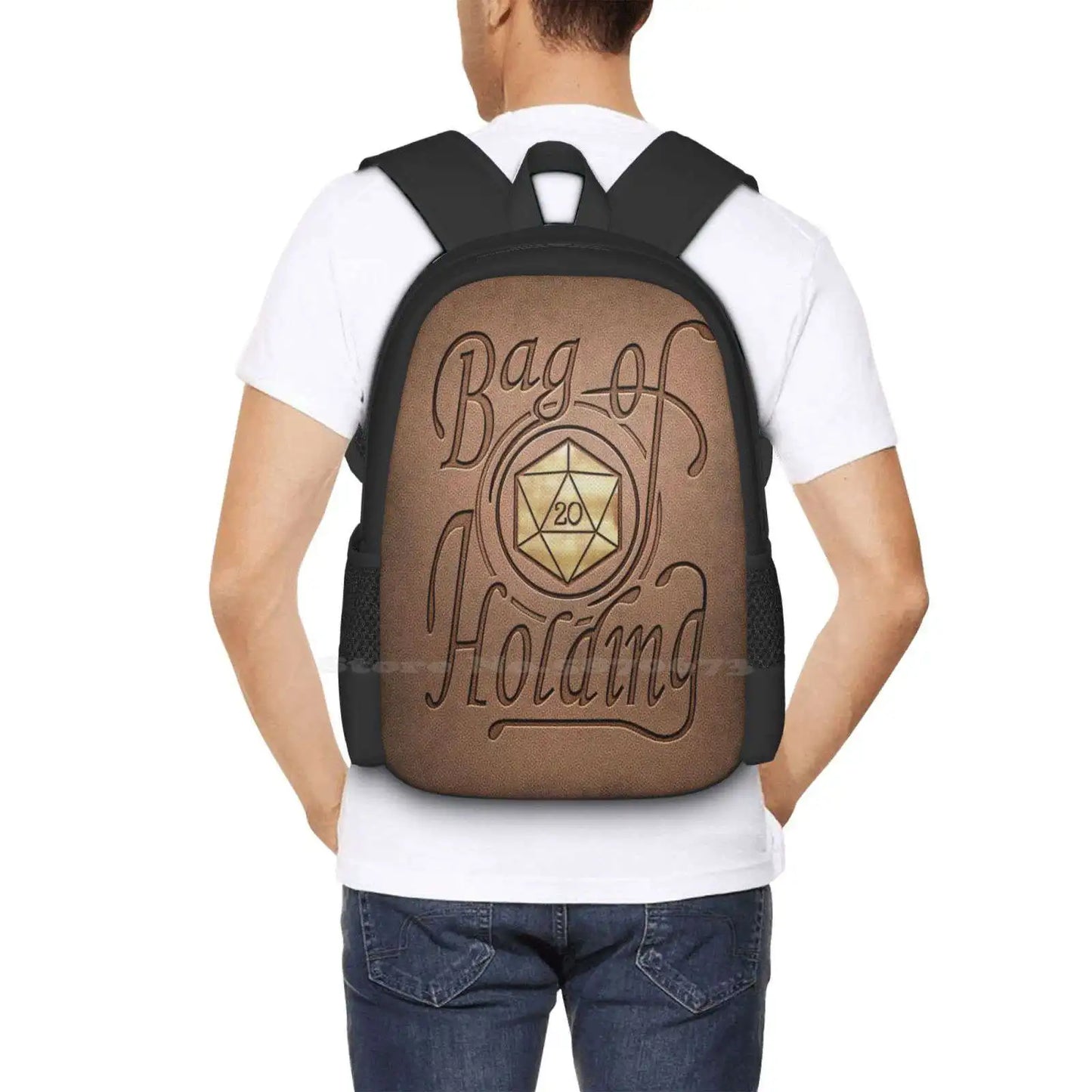 Sac de tenue (aspect cuir léger) nouveautés sacs unisexe sac d'étudiant sac à dos de tenue magique mdn et Dragons donjons