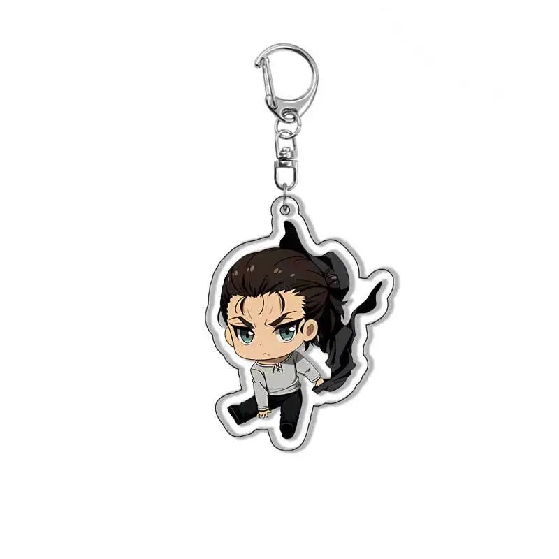 New Anime Levi Ackerman Allen Yeager Keychain For Women Men Double Sided Acrylic Key Chain Bag Accessories Cartoon Birthday Gift