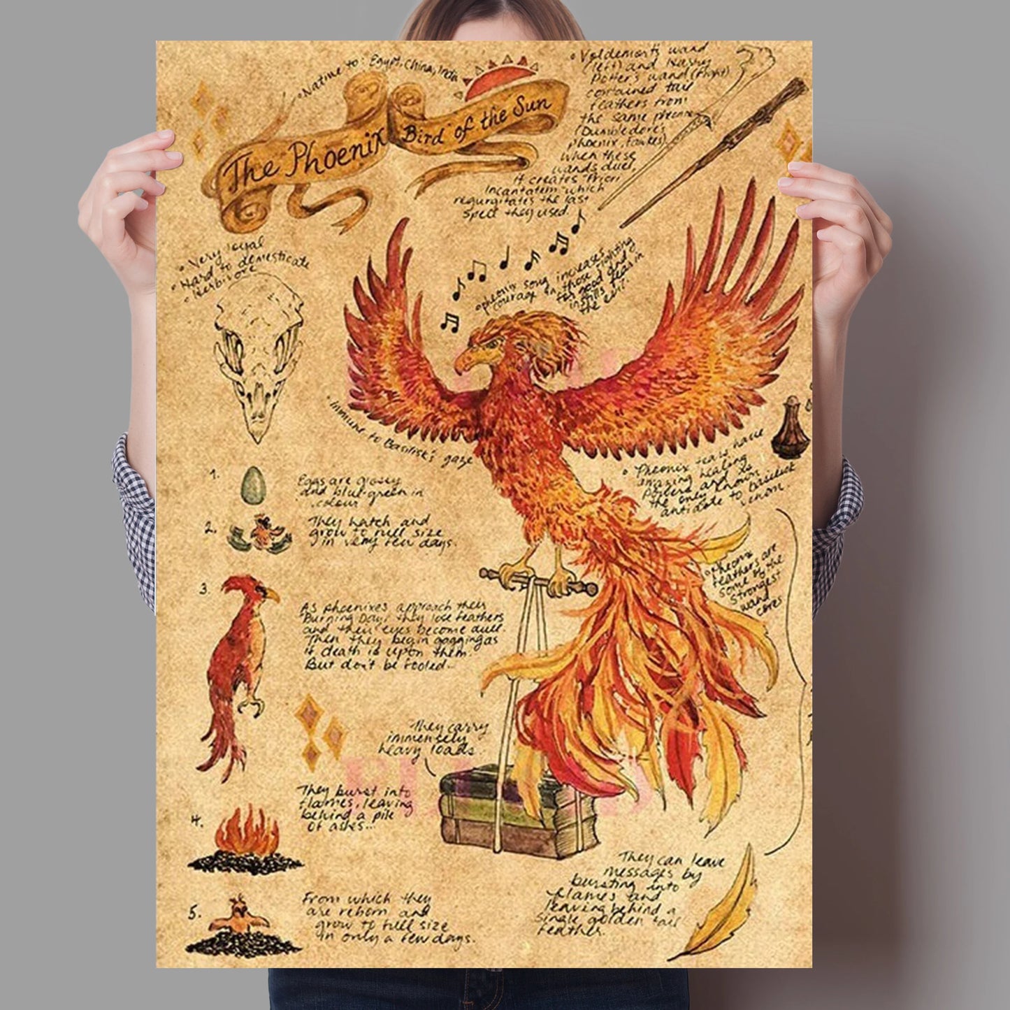 Affiche Vintage Animal licorne, esthétique, détraqueur Dragon, décoration murale artistique, monstre magique, Halloween, sorcière, décor de salle de cuisine