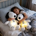 Breathing White Dog Plush Toy – Light & Sound Sleep Companion