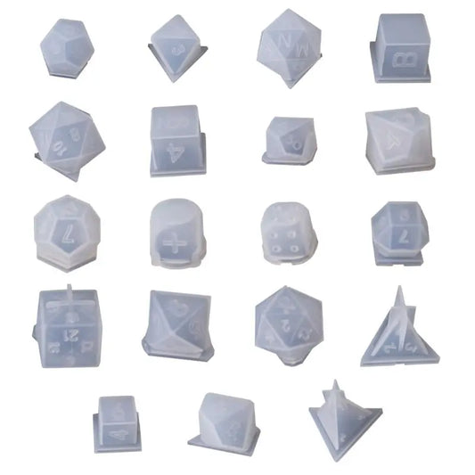 DIY Crystal Epoxy Mold Dice Fillet Shape Multi-spec Digital Game High Mirror Silicone Mould Making