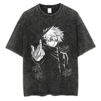 Anime Washed T-shirt: Vintage Harajuku Oversized Cotton Tee
