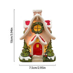 Christmas Cabin Incense Burner - Portable Resin Chimney Cabin for Home, Living Room, and Camping - With light