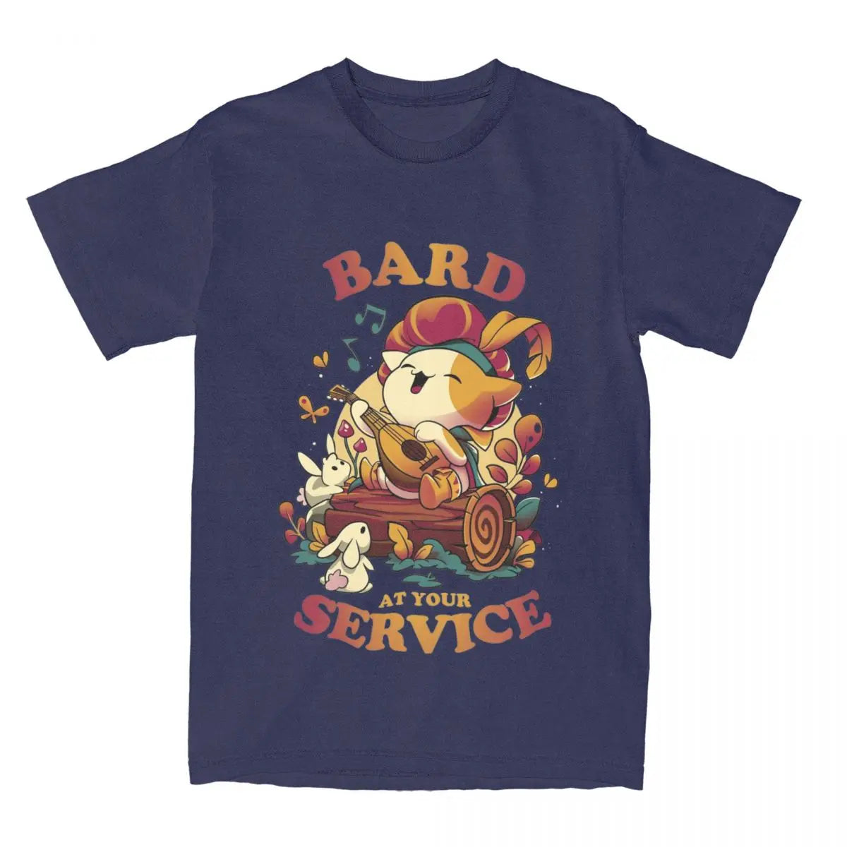 Vintage DnD Bard's Call T-Shirts Men O Neck 100% Cotton T Shirts Cute Cat Gamer Short Sleeve Tees Printed Clothes