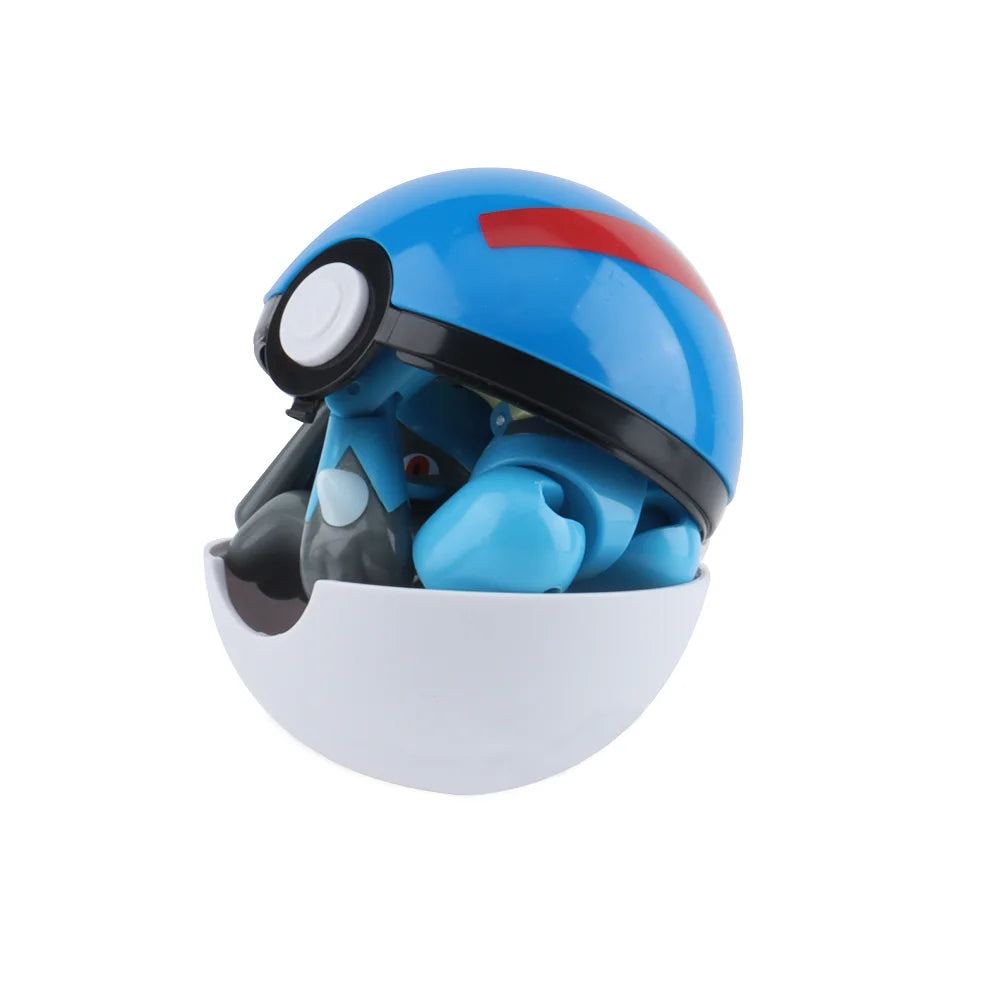Pokemon Pokeball Anime Figures Toys, Pikachu Gengar Dragonite Snorlax Lapras Pocket Pokeball Toys