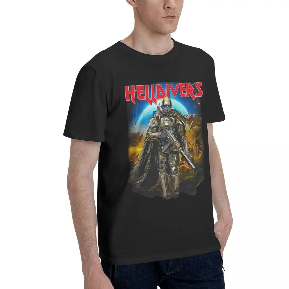Nouveauté jeu Helldivers 2 crâne T-Shirt hommes col rond 100% coton T-Shirt Malevelon Creek manches courtes T-Shirt hauts originaux
