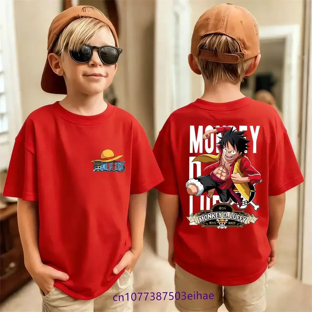 One Piece Kids T-Shirt Luffy | Pure Cotton Summer Tee Boys