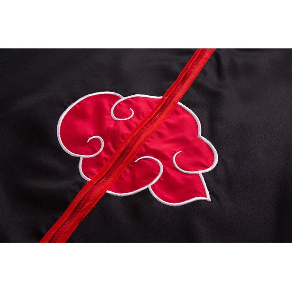 Akatsuki Uchiha Itachi Cloak for Kids & Adults Long Black Robe Cosplay Costume with Accessories