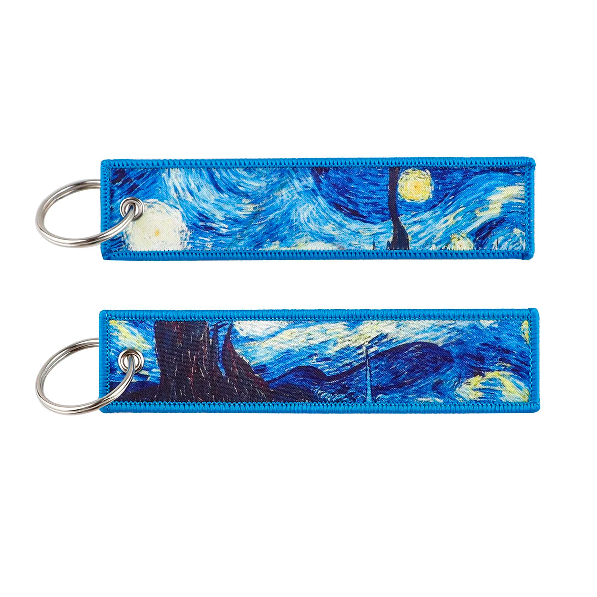 Van Gogh Art Oil Painting Embroidered Key Chain Key Fobs Key Tag For Motorcycles Cars Backpack Chaveiro Keychain Key Ring Gifts