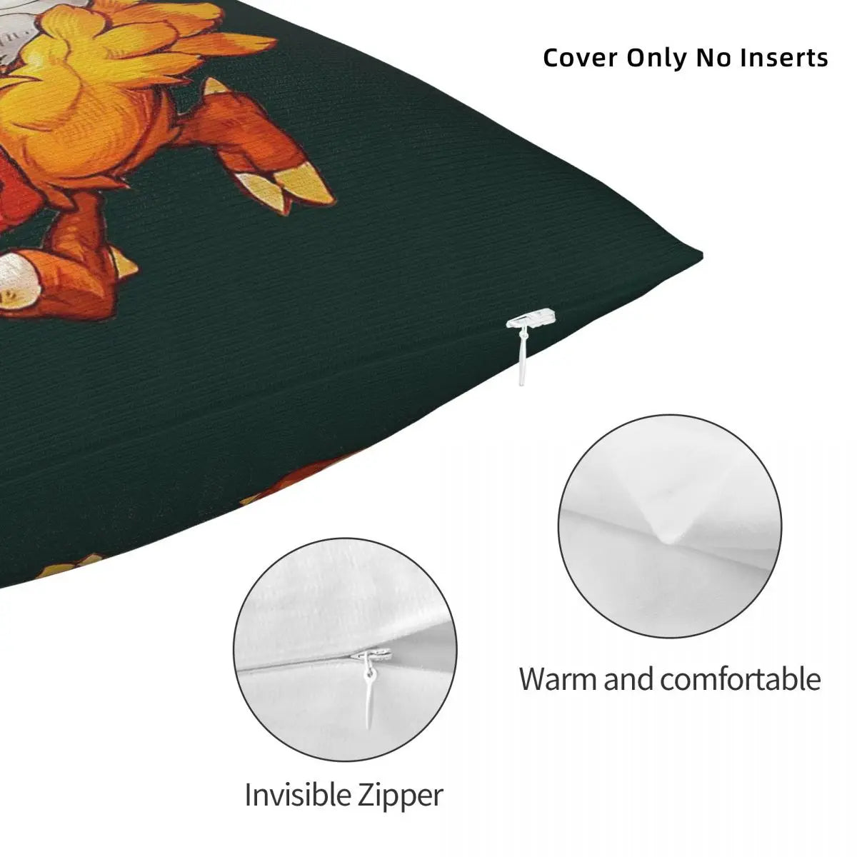 Chocobo Moogle Final Fantasy Pillowcase Polyester Linen Velvet Printed Zip Decor Pillow Case Bed Cushion Cover