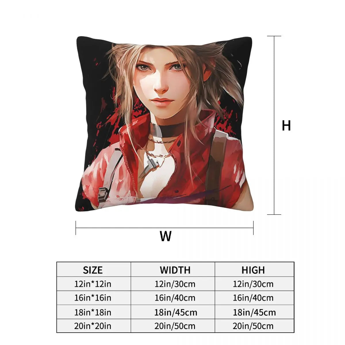 Final Fantasy VII Rebirth Aerith Fanart juego de rol anime funda de cojín decoración funda de almohada para asiento impresión de doble cara