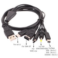 5-in-1 Multi-Console USB Charging Cable | 1.2M Fast Charger Cord for Nintendo 3DS, DSi, Wii U, GBA, PSP