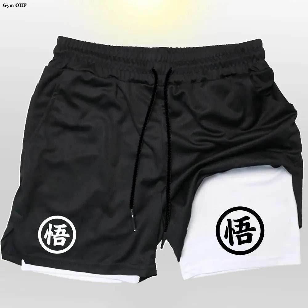 Dragon Ball Shorts: Power Up Your Workout! - Black-White-1 / XL