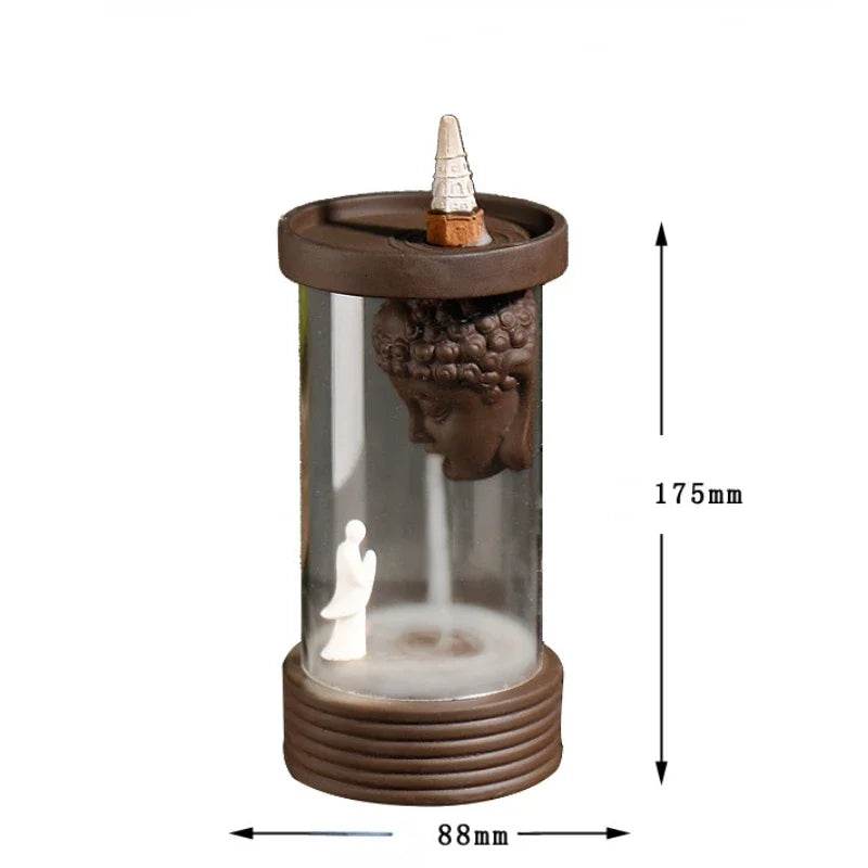 Enlightened Buddha Backflow Incense Burner | Ceramic & Glass - WF01 Only Burner