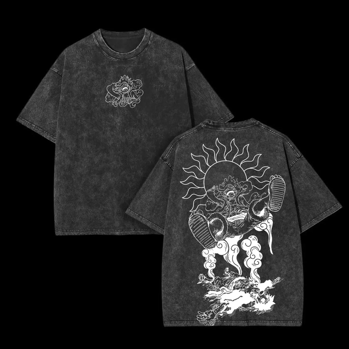 One Piece Luffy Gear 5 Nika Harajuku Washed T-Shirt