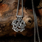 Vintage Vikings Loki Hollow Necklaces Men Stainless Steel Norse Mythology Trinity Pendant Amulet Scandinavian Jewelry Male Gifts