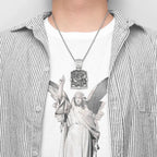 Fairy Tale St George Slaying Dragon Stainless Steel Men Women Necklaces Pendants Chain Punk Jewelry Creativity Gift Wholesale