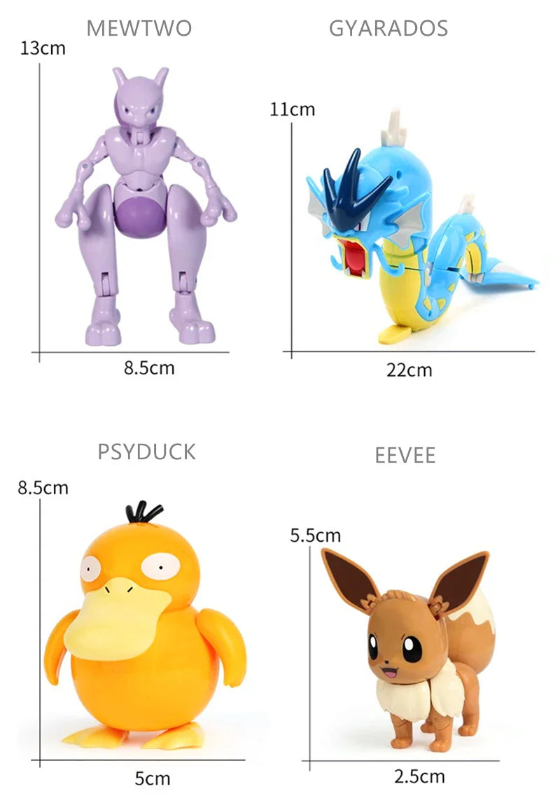 Pokemon Pokeball Anime Figures Toys, Pikachu Gengar Dragonite Snorlax Lapras Pocket Pokeball Toys