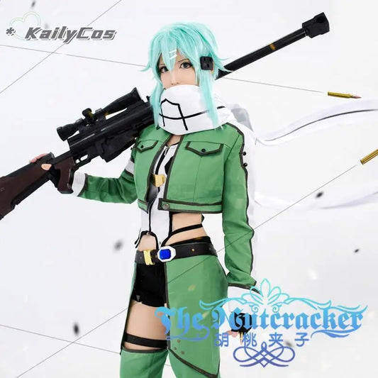 Anime Sword Art Online Cosplay Asada Shino Costume Military Outfits for Women Men SAO Gun Gale Online Cosplay Costumes