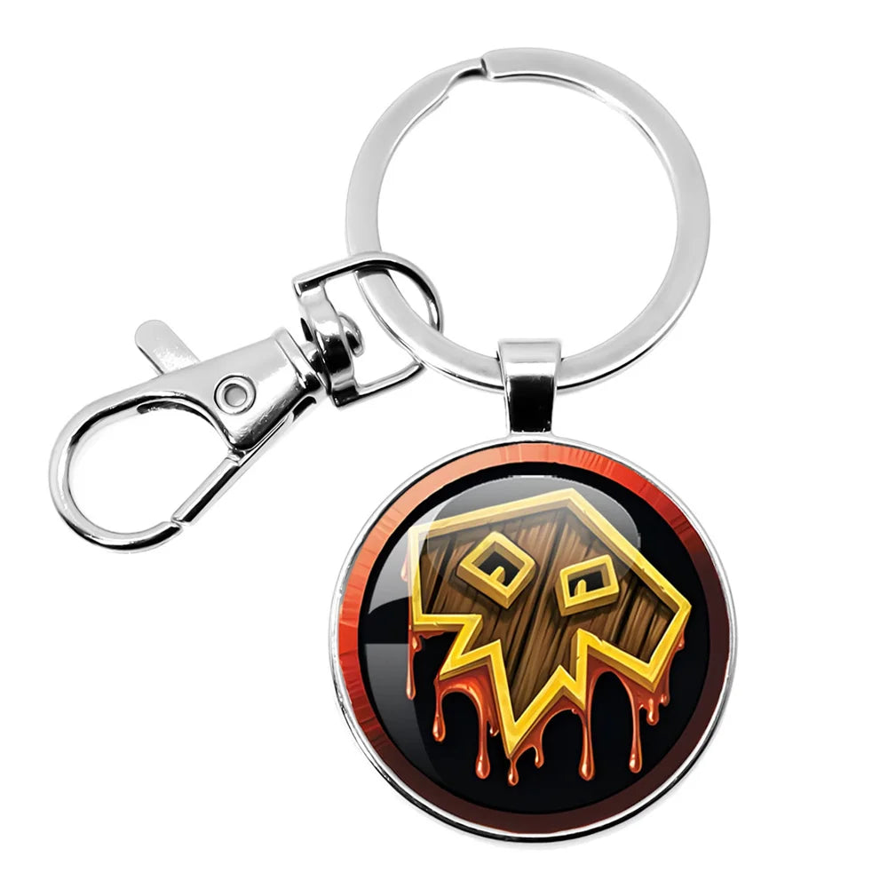 Game World Of Warcraft Keychain WOW Glass Pendant Key Chain For Women Men Keyring Jewelry Hearthstone