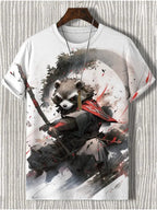 Samurai Cat Graphic T-Shirt – Japanese Style 3D Print Men's Tee