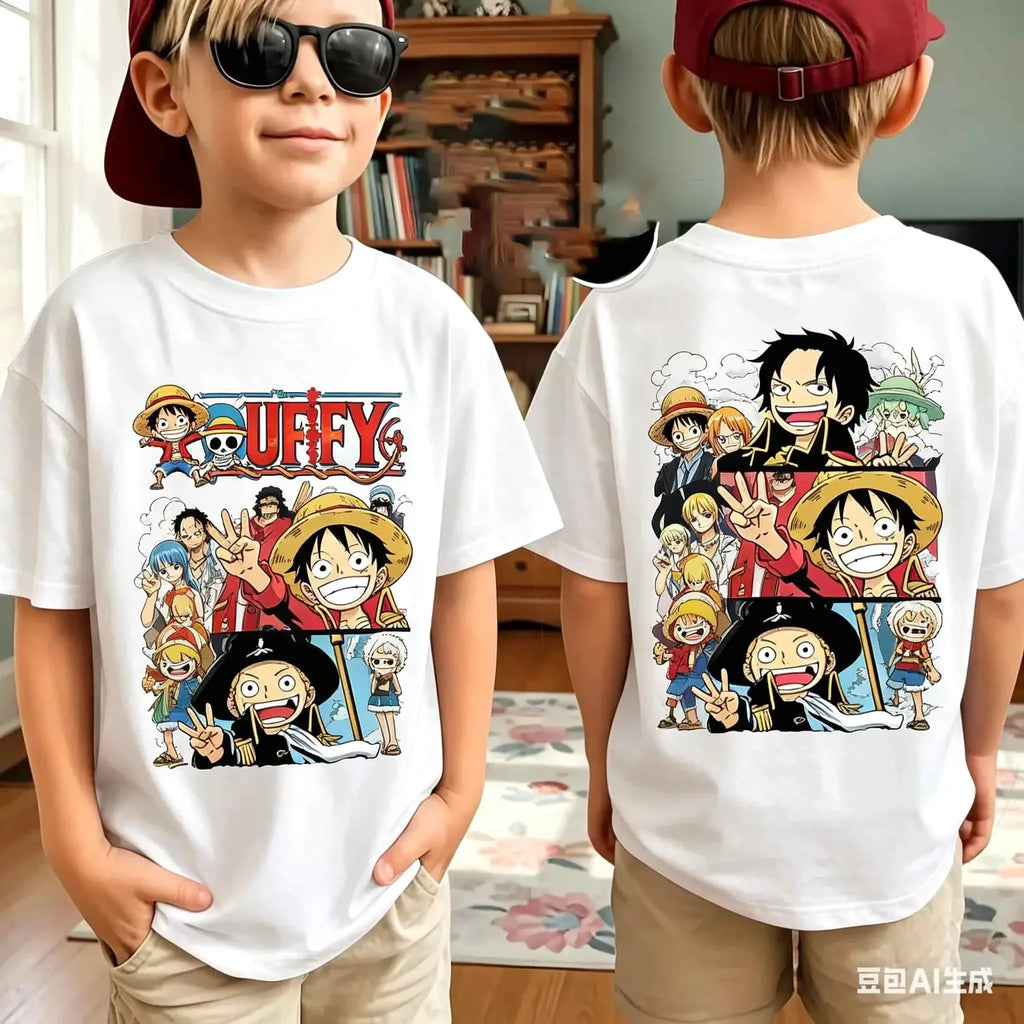 One Piece Zoro Luffy Men's T-Shirt Harajuku Family Matching Tee