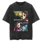 Demon Slayer T-Shirt Washed Tanjiro Nezuko Zenitsu Inosuke