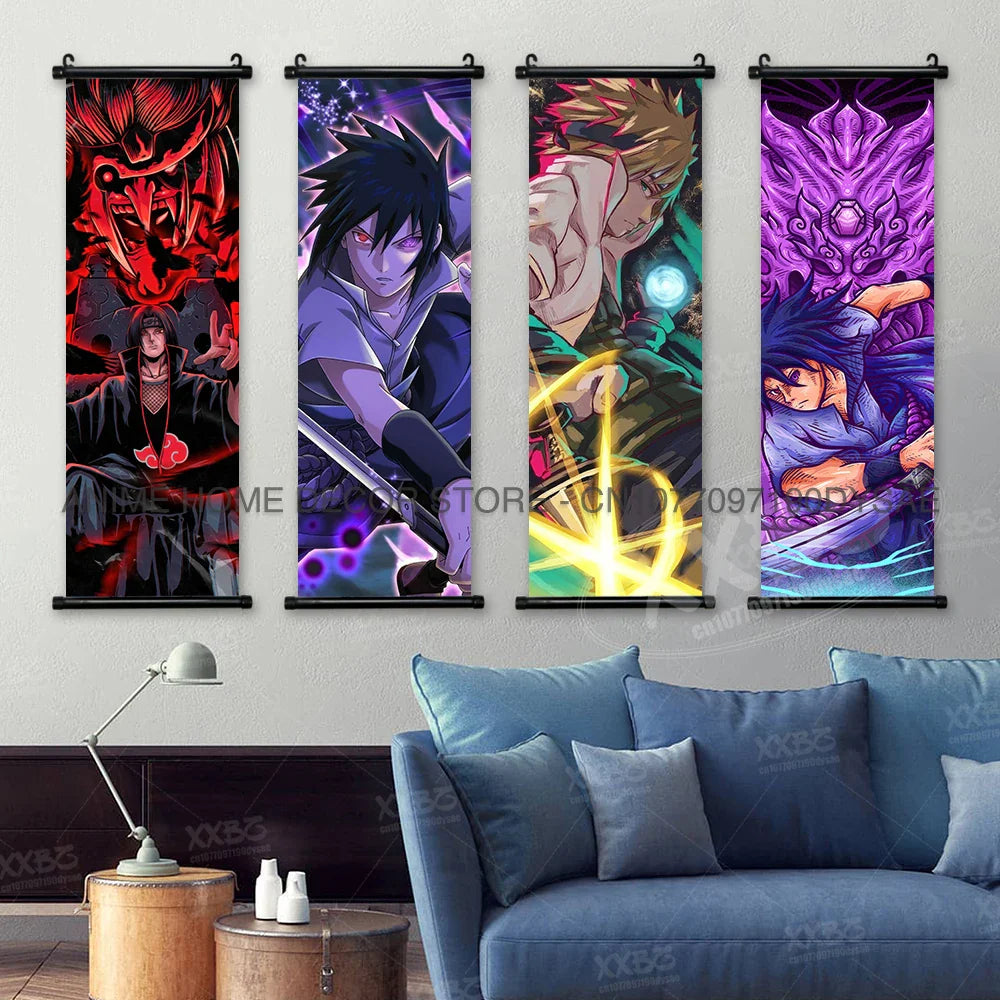 Uzumaki Naruto Posters: Sasuke & Madara Wall Art Scroll