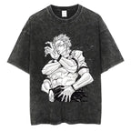 Anime Washed T-shirt: Vintage Harajuku Oversized Cotton Tee