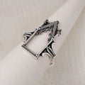925 Sterling Silver Castle Adjustable Rings For Women Engagement Wedding Luxury Jewelry Wholesale