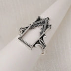 925 Sterling Silver Castle Adjustable Rings For Women Engagement Wedding Luxury Jewelry Wholesale
