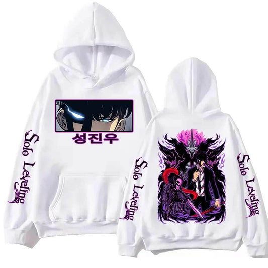 Solo Leveling Shadow Monarch Pump Hoodie - White / S