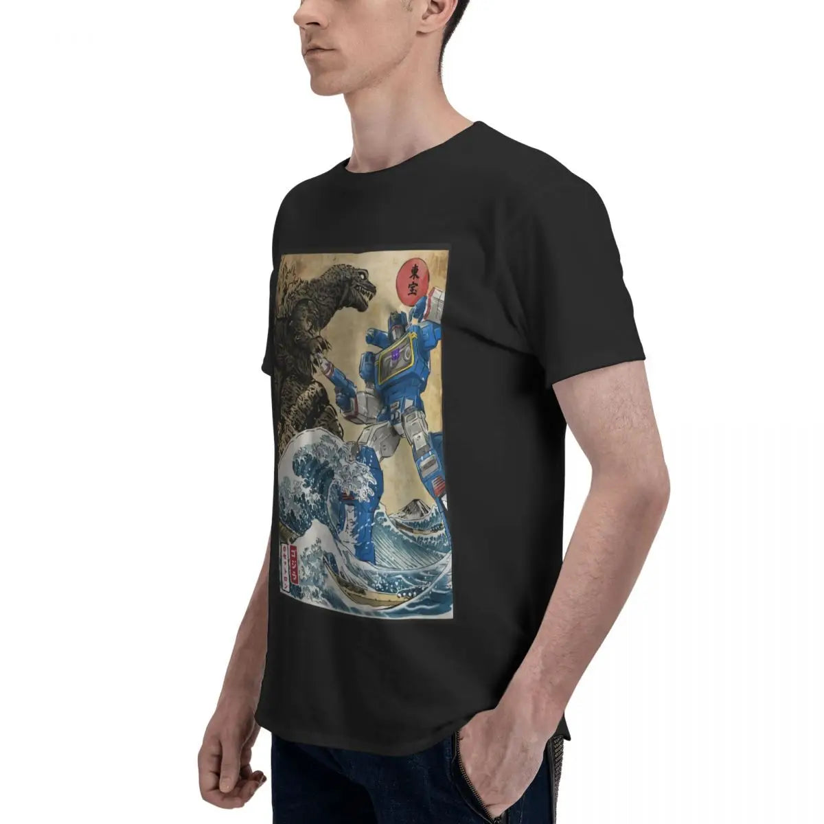 Camiseta con estampado de King Of The Monster Vs Soundwave Godzillaed para hombre, camisetas holgadas de manga corta de gran tamaño