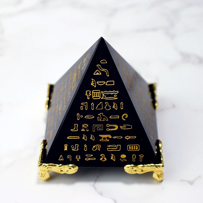 Pyramide d'obsidienne en cristal égyptien, modèle de guérison d'énergie naturelle, Feng Shui, décoration de maison, décoration de salon, presse-papier