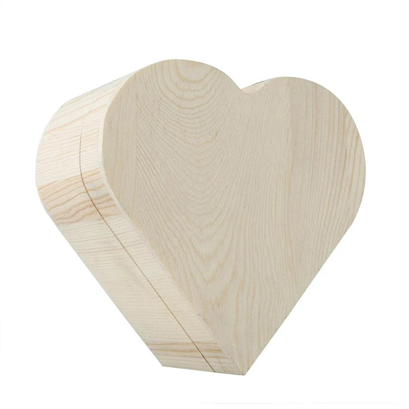 Storage Box Heart Shaped Wooden Jewelry Ring Bracelet Organization Packaging Earrings Gift Box Crafts Cosmetic Make Up Organizer