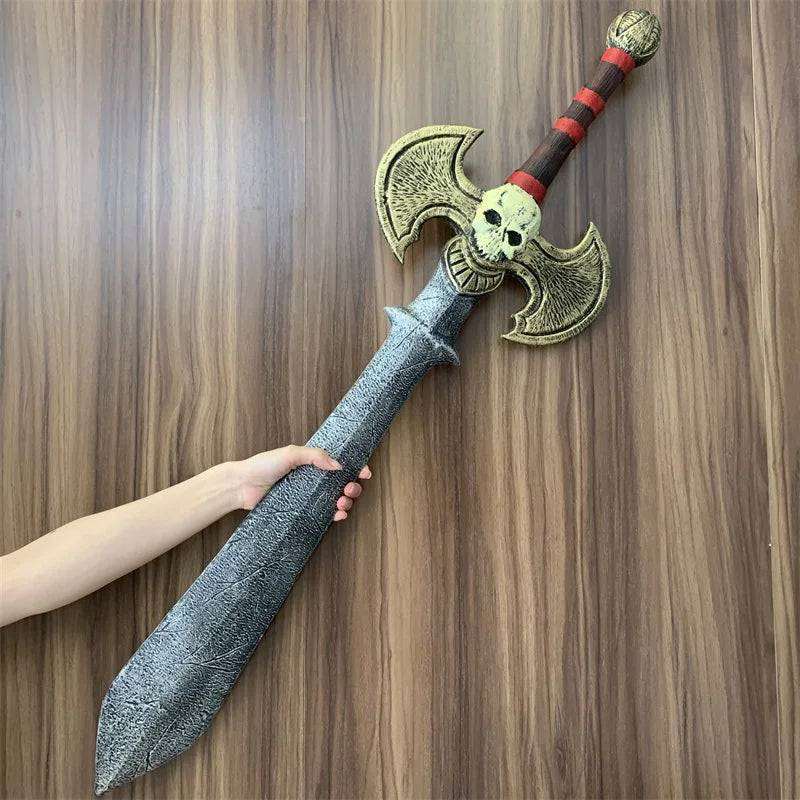 1:1 Battle Beast King Sword Cosplay Chaos Blade War Warrior Weapons Sacrifice Role Prop Skull Knife Carnival Safety PU Model Toy