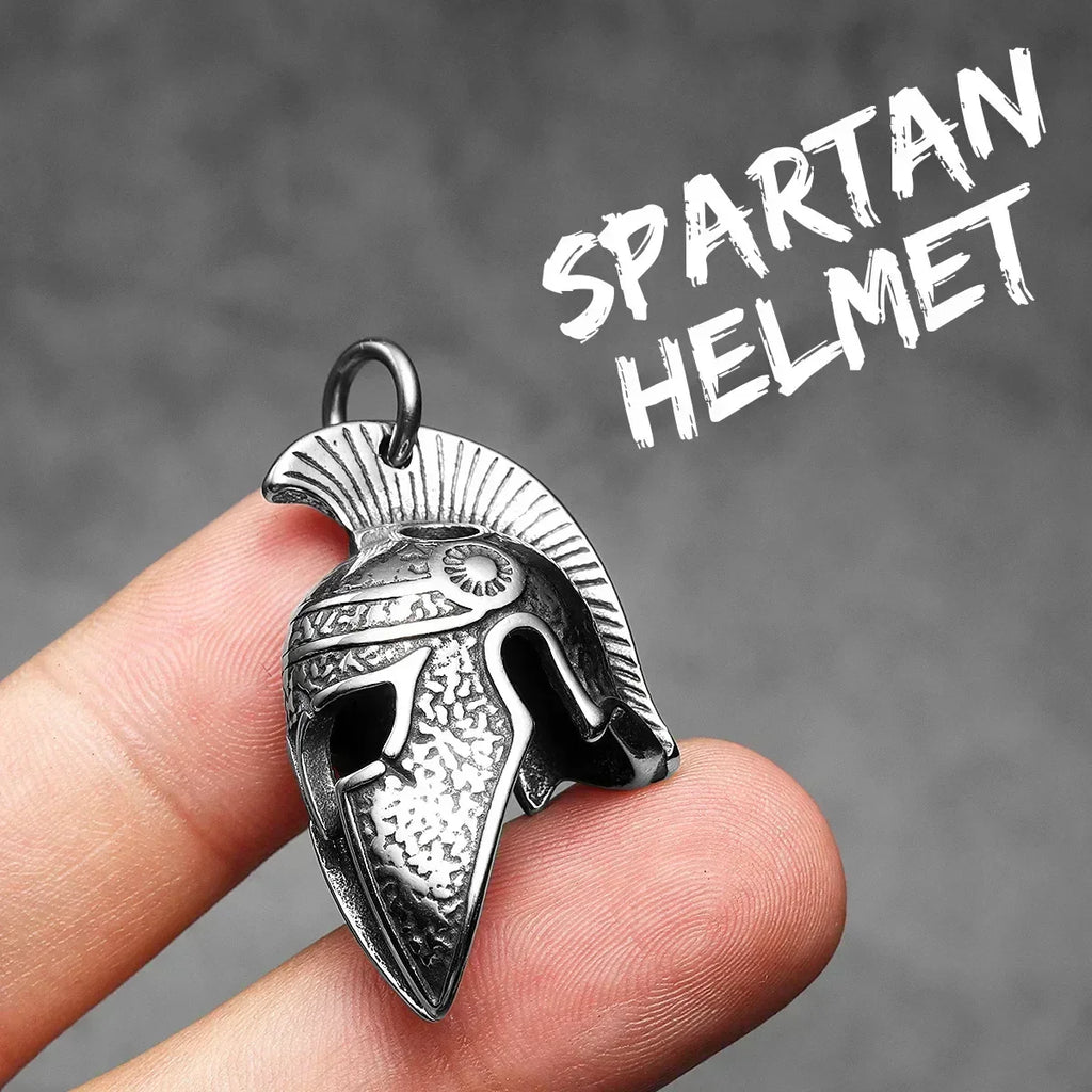 Spartan Roman Helmet Men Necklaces With Pendant Stainless Steel Jewelry For Male Women Punk HipHop Accessories Gifts Wholesale