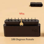 90 180 Degree Interface Female Socket 9 Pin Slot Connector | Replacement Part for PlayStation 2 Console