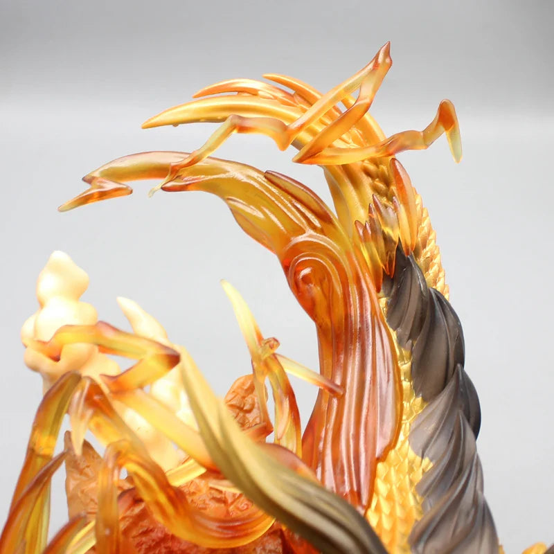 Super Saiyan 3 Goku and Golden Shenron Action Figure, Dragon Ball Z Anime Figurines Pvc 21.5 CM