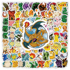 100PCS Kawaii Pikachu Anime Pokemon Stickers for Laptop Suitcase Skateboard Guitar Phone Cartoon Sticker Kid Gift Toys