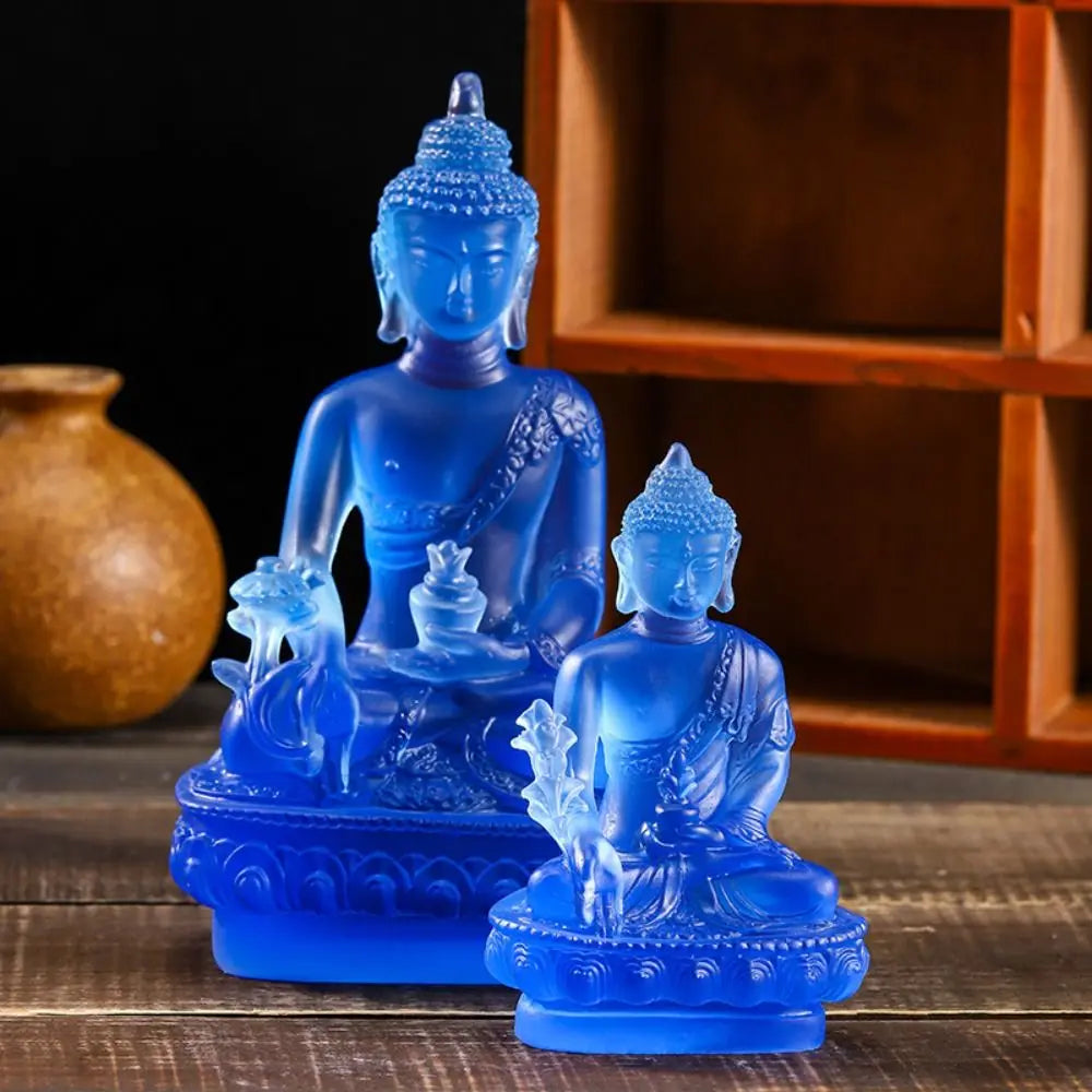 Resin Craft Medicine Buddha Statue Thai-style Zen Ornaments Resin Buddha Crafts Handmade Pharmacist Buddhist Sculpture