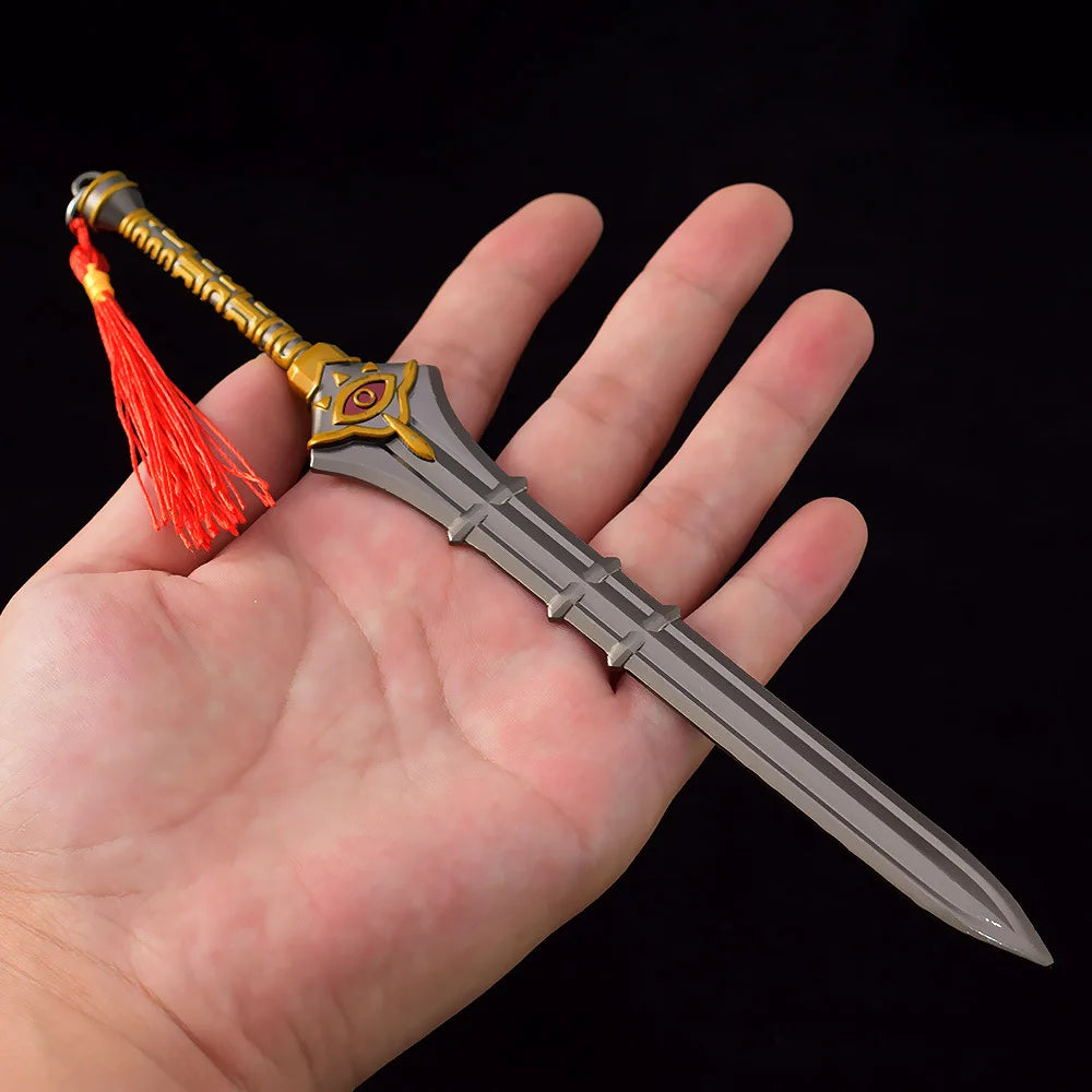 22cm Tears of the Kingdom Meditation Greatsword Keychain Game Periphery Metal Weapon Model Uncut Blade Keychain For Boys Gifts