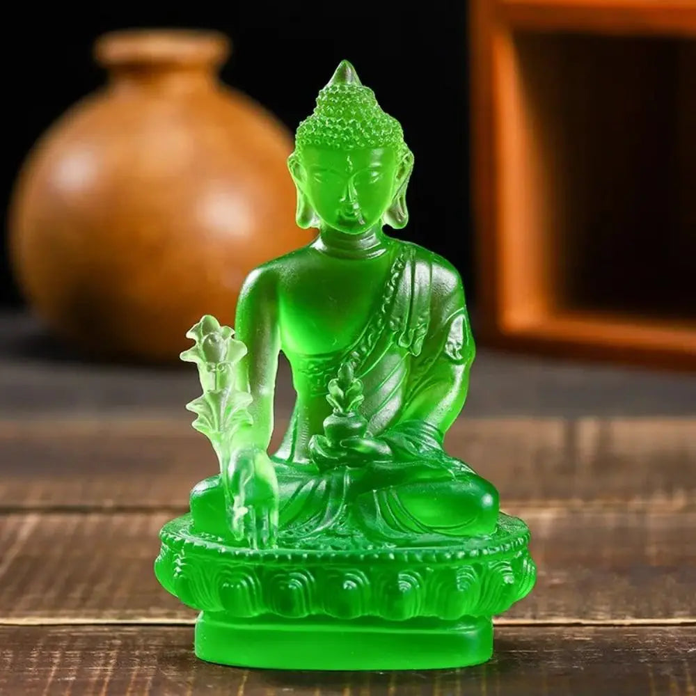Estatua de Buda medicinal artesanal de resina, adornos Zen de estilo tailandés, artesanías de Buda de resina, escultura budista de farmacéutico hecha a mano