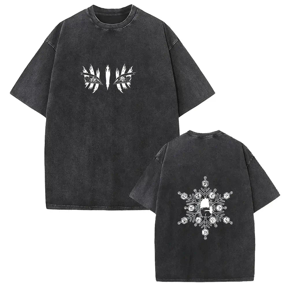 Akaza Koyuki T-shirt: Washed Oversized Anime Graphic Tee