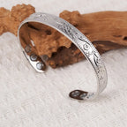 1pcs Antique Copper Bracelet European And American Copper Vintage Simple Double Ring Pattern Magnet Energy Ring Bracelet Set